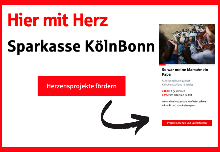 Hier mit Herz Aktion mit Button